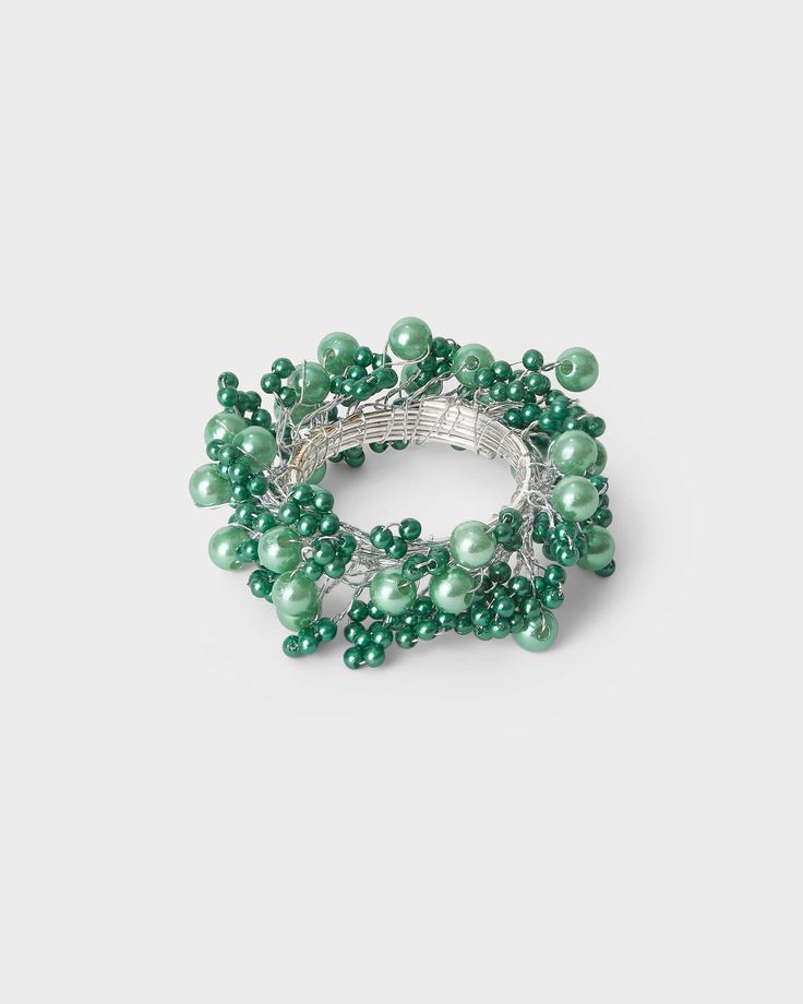 Napkin Ring - Green beads - Von Home Colors Of Green, Beaded Napkin Rings, Green Beads, Napkin Ring, Napkin Rings, Shades, Beads, Ring, Green