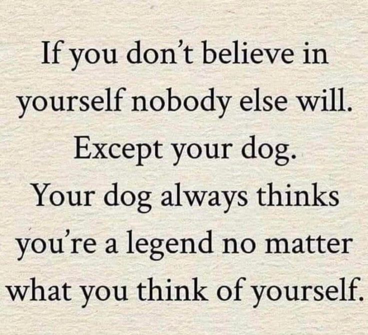 a quote that says if you don't believe in yourself nobody else will except your dog