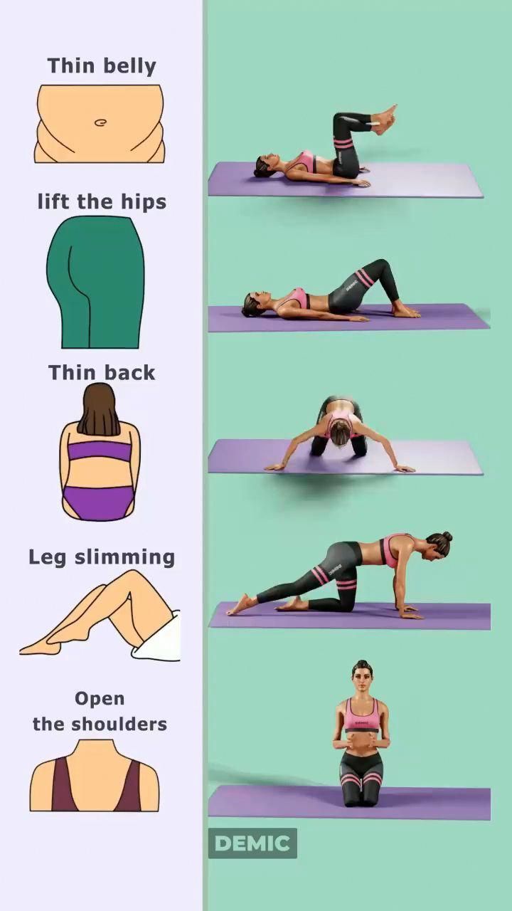 a woman doing yoga poses in different positions