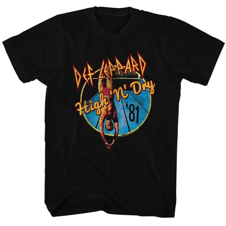 - Iconic T-Shirt - Machine wash cold with like colors, dry low heat - 100% Authentic + Verified Product - This premium t-shirt is made of lightweight fine jersey fabric - Lightweight, Classic fit, Double-needle sleeve and bottom hem Def Leppard Shirt, Dry Logo, Hair Metal Bands, Phil Collen, Rock N Roll Music, Rock Concert, Def Leppard, New Wave, Rock Bands