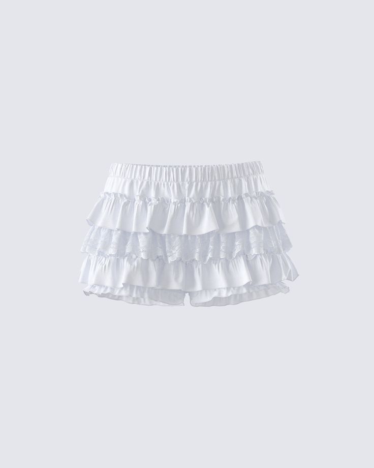 Amia White Ruffle Bloomer Micro Skort Preppy Pants, Singer Dr, Light Grey Leggings, Cute Online Clothing Stores, Ruffle Bloomers, Fluffy Skirt, Ruffle Mini Skirt, Black Off Shoulder, City Outfits