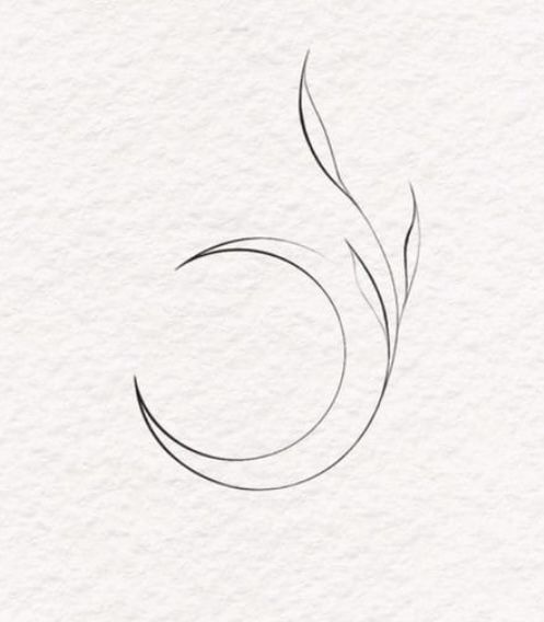 the letter c is drawn in black ink on white paper with a small circle at the bottom