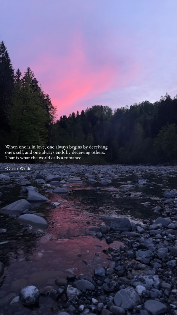 a river with rocks in it and a quote on the side that says, when you are