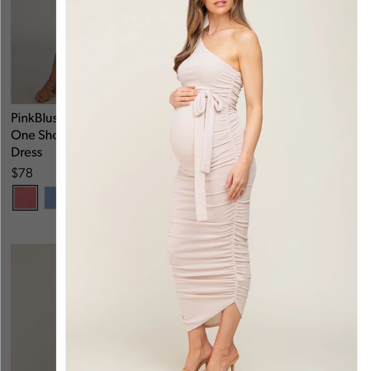 Beige Textured One Shoulder Maternity Dress. Super Flattering With Ruching. Size M Elegant Spring Dresses, Bump Friendly, Elegant Spring Dresses Bump Friendly, Elegant Spring Bump Friendly Dresses, Elegant Bump Friendly Spring Dresses, Elegant Spring Maternity Dress Bump Friendly, Fitted Beige Maternity Dress, Spring Maternity Wear Ruched Dresses, Elegant Sleeveless Bump Friendly Dresses, Elegant Sleeveless Bump-friendly Dresses