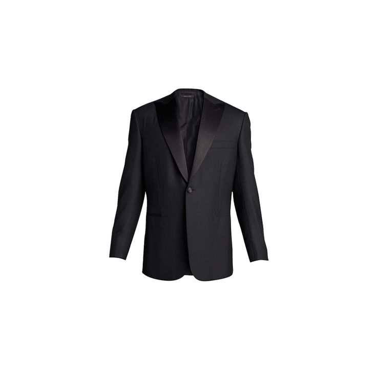 Brioni solid tuxedo with satin lapels Peaked lapels; single-button front Chest and side welt pockets Long sleeves; four-button cuffs Regular-rise trousers Full length with creasing Button/zip fly; belt loops Unfinished hem to be tailored to desired length Wool Made in Italy Classic Double Breasted Suit With Long Sleeve For Evening, Classic Double Breasted Suit For Evening, Classic Double Breasted Long Sleeve Suit For Evening, Classic Double Breasted Long Sleeve Evening Suit, Classic Long Sleeve Double Breasted Suit For Evening, Black-tie Tuxedo With Pressed Crease And Long Sleeve, Fitted Tuxedo With Concealed Placket, Black-tie Event Tuxedo With Pressed Crease Long Sleeve, Semi-formal Tuxedo With Lapel Collar