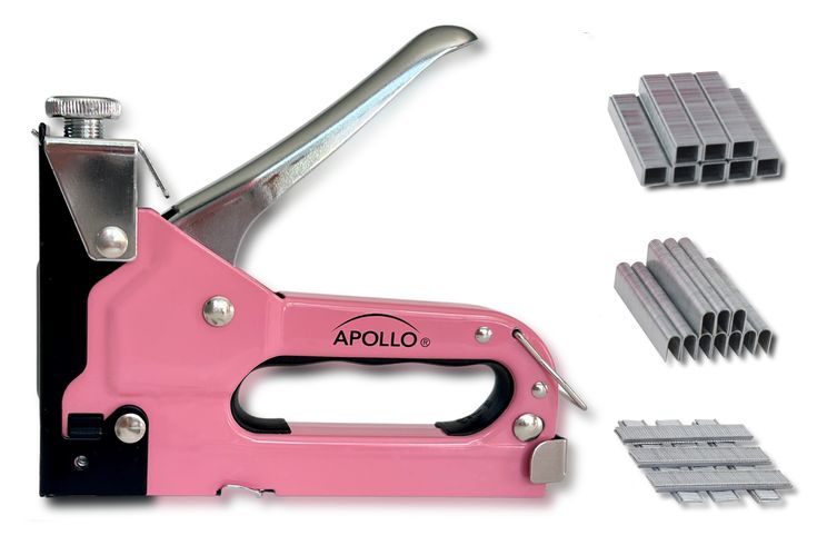 pink heavy-duty 3-in-1 construction stapler and staples type U, heavy duty and brad nails Hey Barbie, Install Carpet, Build A Garden, Pink Tools, Stanley Cups, Brad Nails, Future Apartment Decor, Carpet Padding, Garage Makeover