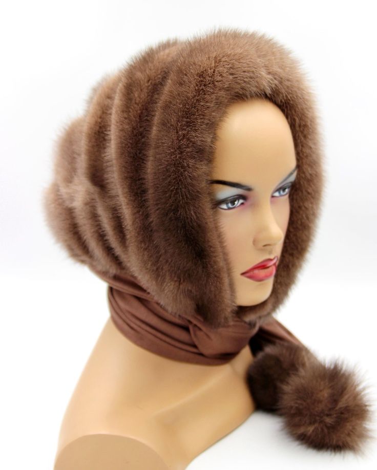 Mink hat hood "Fur headscarf Pauline" | Caps&HatsUA Luxury Winter Hats With Faux Fur Lining, Luxury Winter Hat With Faux Fur Lining, Mink Colored Winter Hat With Faux Fur Lining, Mink Color Hat With Faux Fur Lining For Winter, Winter Glamour, Hood Shawl, Winter Fur Hat, Flapper Hat, Cashmere Hat