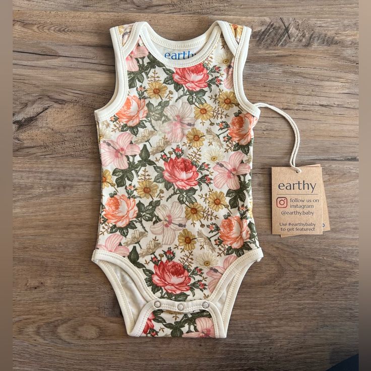 Beautiful Floral Sleeveless Onesie Nwt Sleeveless Pink Bodysuit For Playtime, Sleeveless Bodysuit For Summer Playwear, Cute Fitted Sleeveless Bodysuit, Summer Tank Top For Playtime, Summer Sleeveless Tank Top For Playtime, Pink Sleeveless Tank Top For Play, Cute Sleeveless Cotton Bodysuit, Cute Cotton Sleeveless Bodysuit, Fitted Sleeveless Bodysuit For Playtime