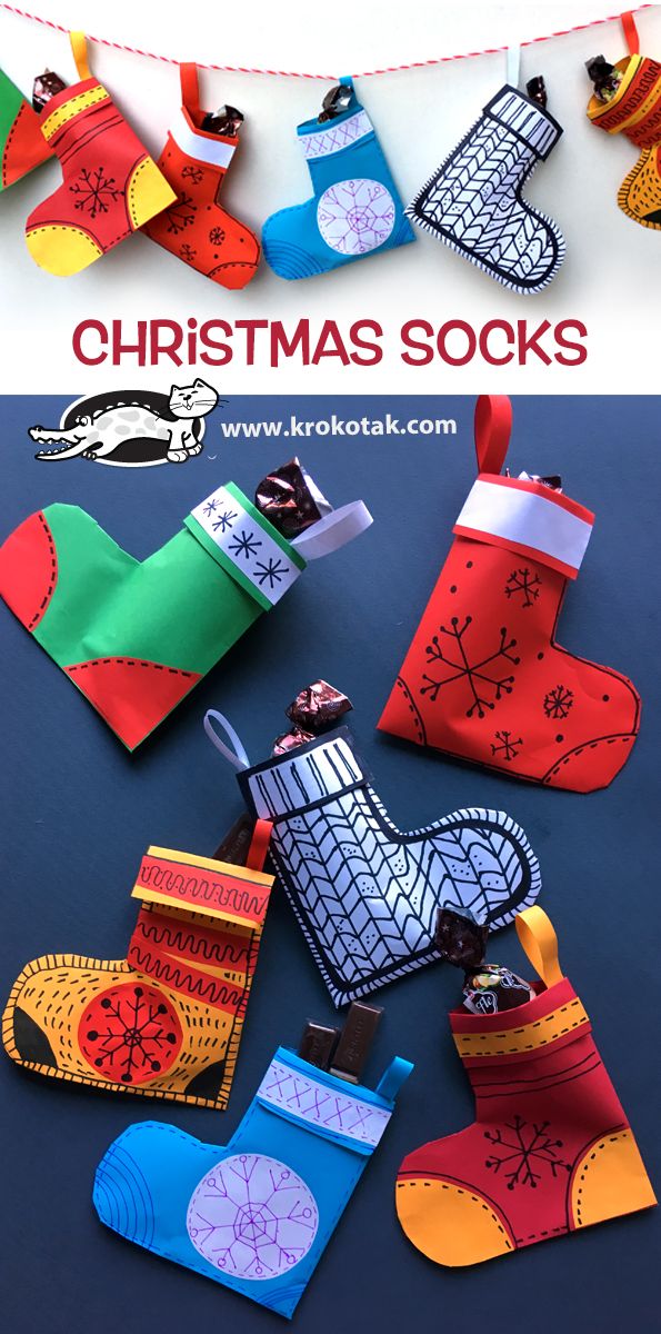 an image of christmas socks made out of paper