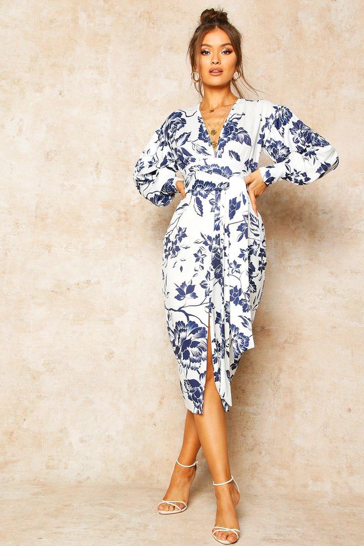 Womens Floral Print Plunge Tie Waist Midi Dress - Luxury Printed Dress For Brunch, Dresses For Busty Women Casual, Summer Dresses For Curvy Women 2022, Chic Floral Dress For Brunch, Bodycon Neutral Dress, Affordable Feminine Maxi Dress, Affordable Floral Print Midi Dress, Affordable Feminine Party Maxi Dress, Affordable Floral Print Sundress