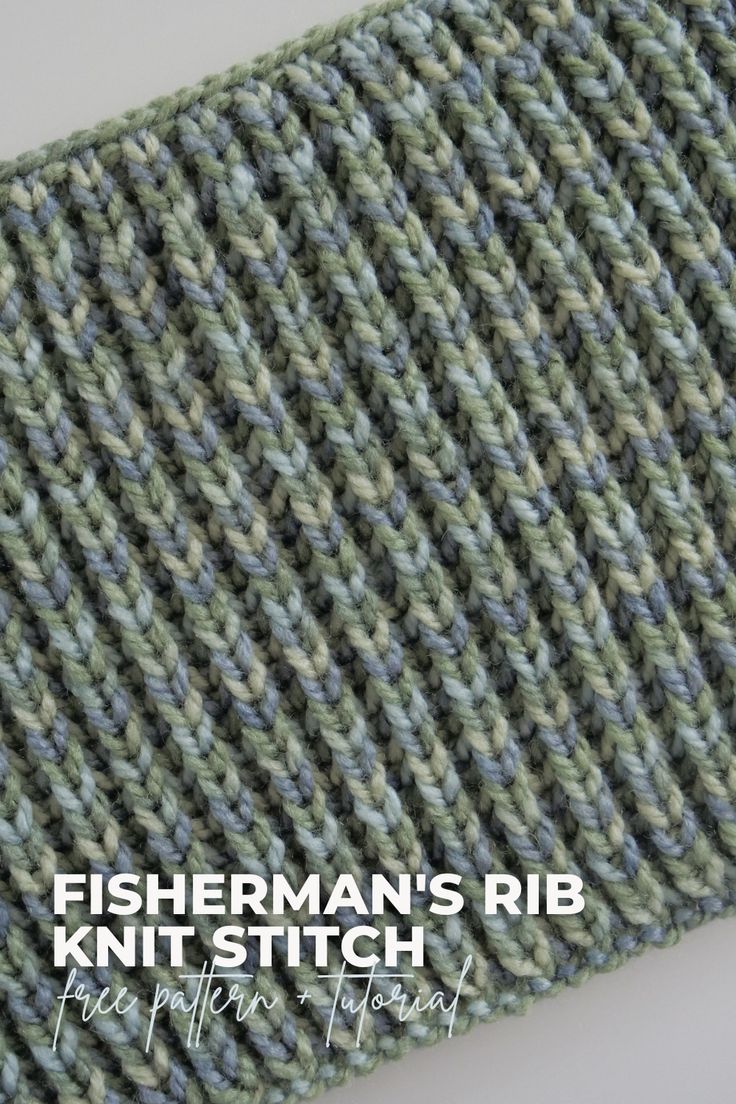 a knitted tie with the words fisherman's rib in white and blue on it