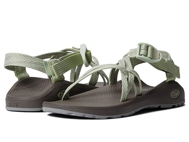 Chaco Z/Cloud X - Women's Sandals : Bracken Celadon : Get ready for an all new form of pillow talk when you trek in the billowy, cushioned comfort of the Chaco Z/Cloud X sandal. 100% vegan-friendly construction. Polyester jacquard webbing straps wrap around the foot and through the midsole for a customized fit. Injection-molded ladder lock buckle at ankle. Adjustable, high-tensile heel risers. Women's-specific LUVSEAT PU midsole offers arch support, daylong comfort, and long-lasting durability. Green Summer Sport Sandals With Adjustable Strap, Spring Nylon Sport Sandals With Open Toe, Spring Nylon Open Toe Sport Sandals, Spring Open Toe Nylon Sport Sandals, Spring Nylon Sandals For Outdoor Activities, Green Casual Sport Sandals With Adjustable Strap, Casual Green Sport Sandals With Adjustable Strap, Spring Outdoor Sport Sandals With Textured Footbed, Green Casual Sandals With Adjustable Straps