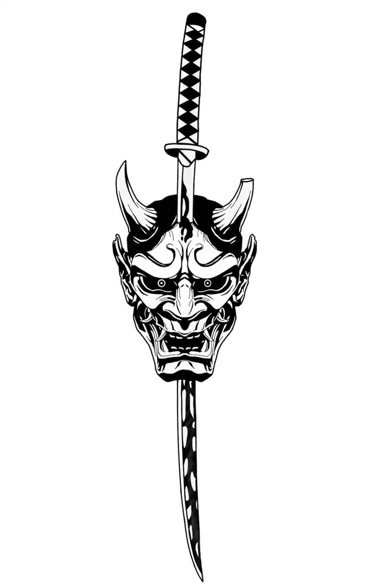 Demon Slayer Tattoo Ideas Minimalist, American Traditional Tattoo Art Flash, Oni Mask Chest Tattoo, Oni Mask Back Tattoo, Oni Back Tattoo, Devil Tattoo Demons, Demon Back Tattoo, Traditional Oni Mask Tattoo Design, Japanese Devil Tattoo