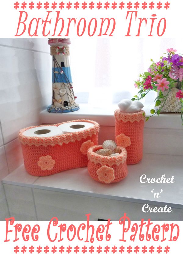 bathroom trio crochet in create free pattern