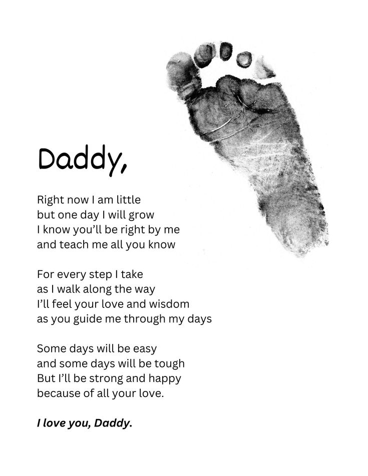 Dad Poems, Footprint Art, Handprint Craft, Baby Footprints, One Day I Will, First Fathers Day, Kids Diy, Baby Scrapbook, Baby Crafts