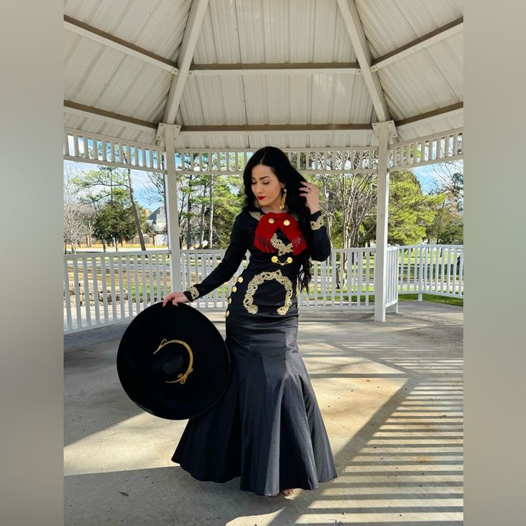 Taffeta Fabric A Little Stretch No Include Hat Is Only The Dress Charro Dresses For Mom, Mexican Mermaid Dress, Charro Party Theme, Mariachi Dress For Women, Mexican Graduation Dress, Mariachi Outfit For Women, Traditional Mexican Outfits For Women, Charro Birthday Party, Charro Outfits For Women