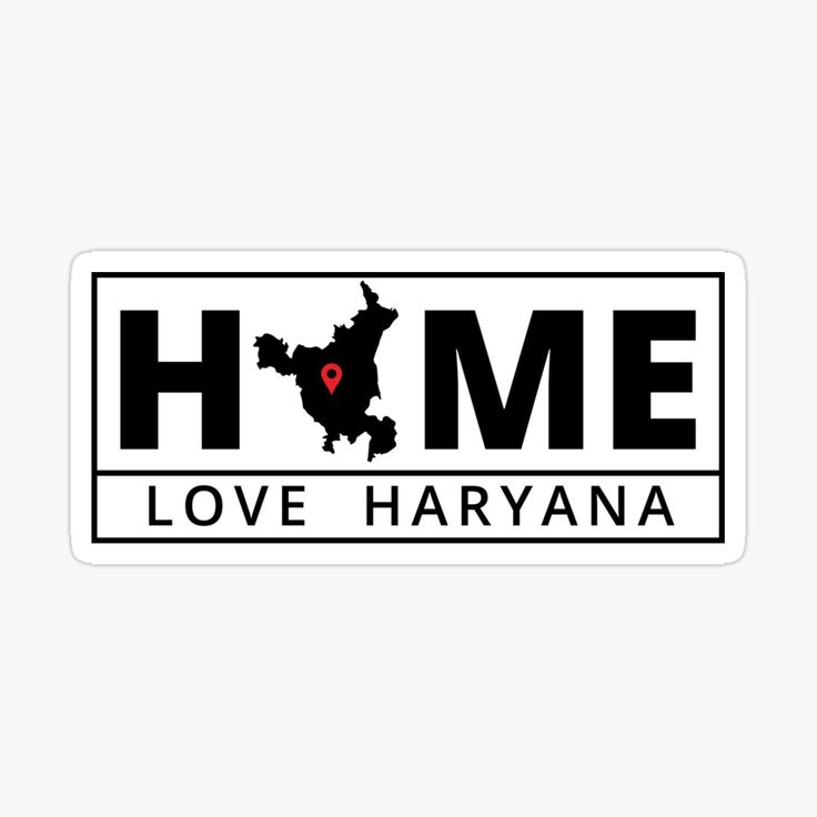 a sticker with the words home love harvyana in black and white