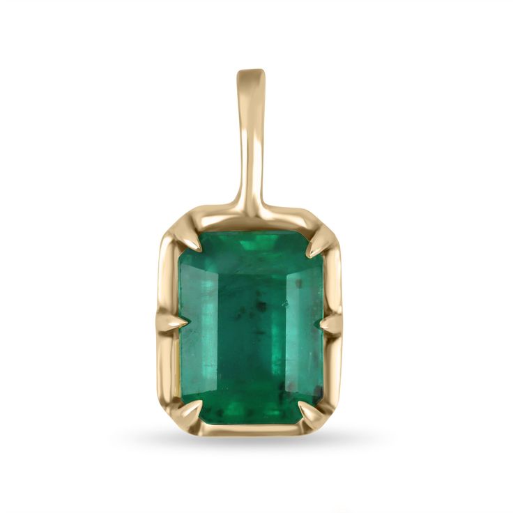 Timeless Yellow Gold Emerald Pendant Necklace, Classic 14k Gold Emerald Cut Emerald Necklace, Classic Yellow Gold Emerald Cut Necklace, Classic Emerald Necklace In 14k Gold With Bezel Setting, Classic 14k Yellow Gold Emerald Necklace, Classic Yellow Gold Emerald Pendant Necklace, 14k Yellow Gold Emerald-cut Emerald Necklace, Yellow Gold Emerald Pendant Necklace With Prong Setting, Yellow Gold Emerald Necklace With Prong Setting