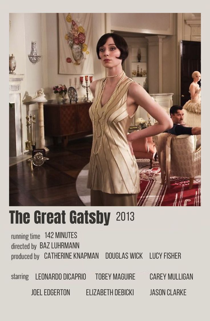 the great gatsby movie poster with an image of a woman in a dress