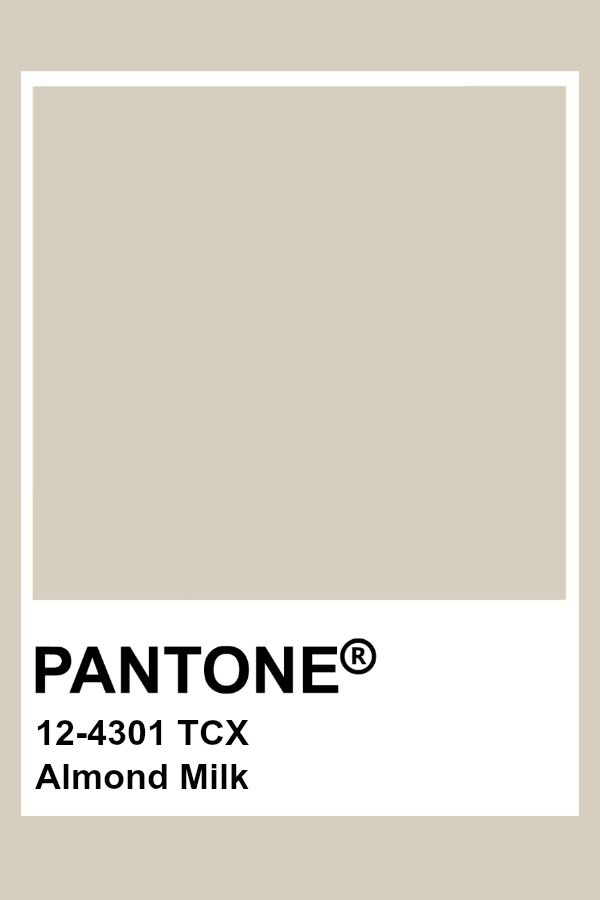 the pantone paint color is shown in almond milk, which has been used for many years