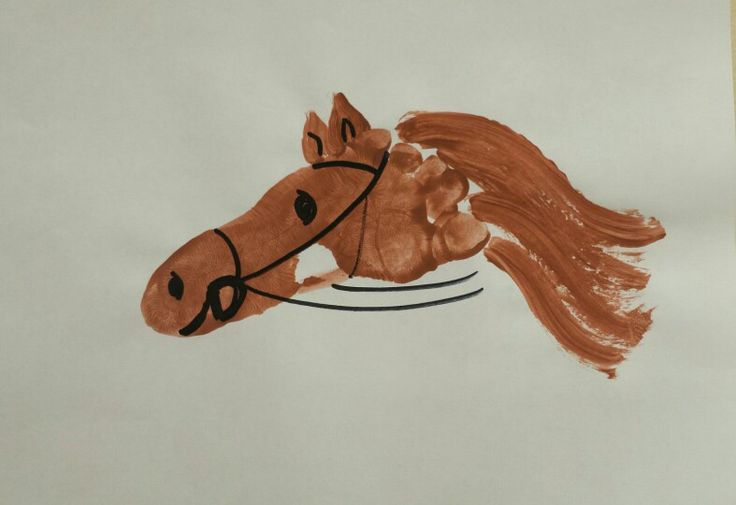 a child's drawing of a brown horse