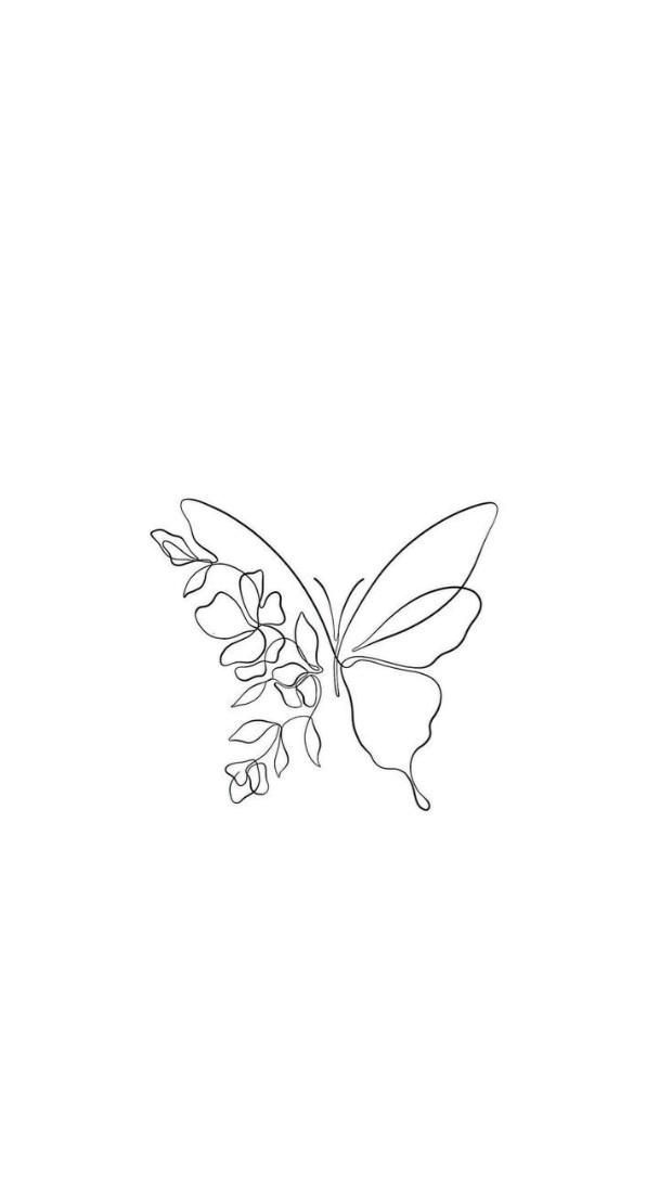 a single line drawing of a butterfly