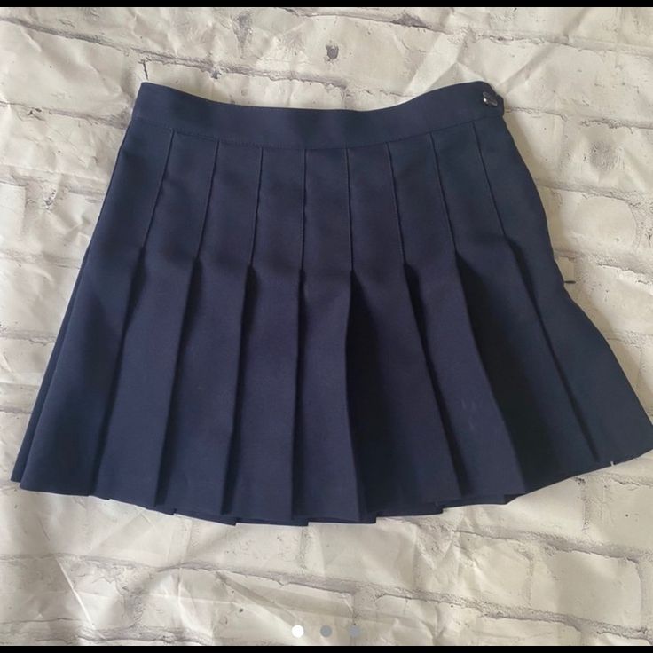 Brand New American Apparel Tennis Skirt In Navy So Cute Pleated Trendy Skirt American Apparel Tennis Skirt, Navy Pleated Skirt, Pleaded Skirt, American Apparel Skirt, Navy Blue Skirt, Shein Outfits, Trendy Skirts, Belted Shirt Dress, Blue Skirt