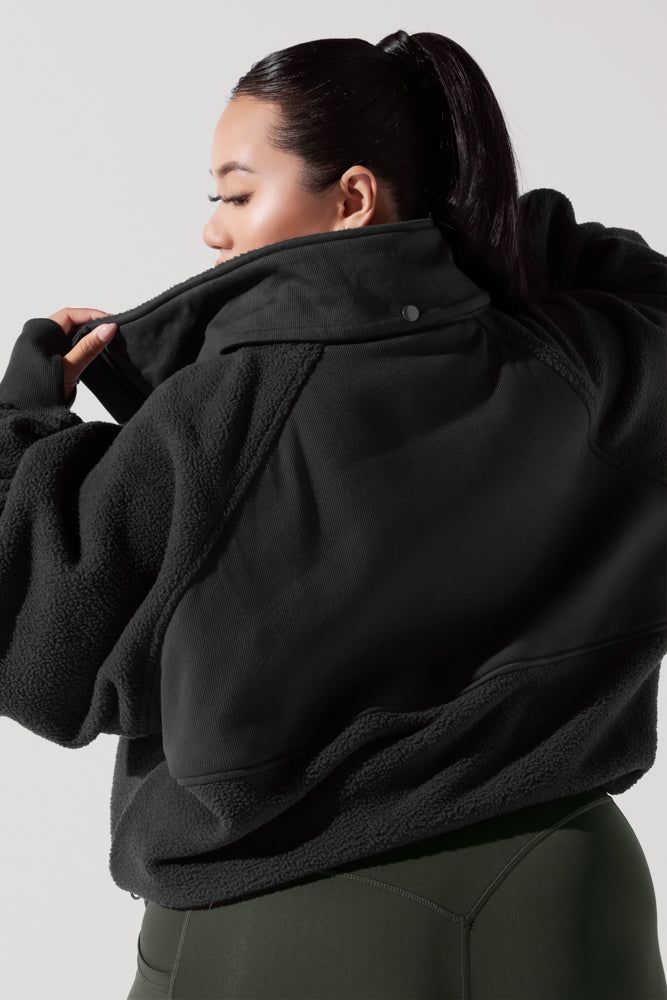 Find Your Inner Fleece Jacket - Charcoal – POPFLEX® Cozy Outerwear With Ribbed Cuffs And Funnel Neck, Cozy Fleece Outerwear With Funnel Neck, Cozy Funnel Neck Outerwear, Sporty Outerwear With Adjustable Hood And Cozy Fit, Cozy Fleece Jacket With Adjustable Hood, Comfy Fleece-lined Outerwear, Athleisure Fleece-lined Hoodie Outerwear, Athleisure Fleece-lined Hoodie, Athleisure Fleece Outerwear With Adjustable Hood