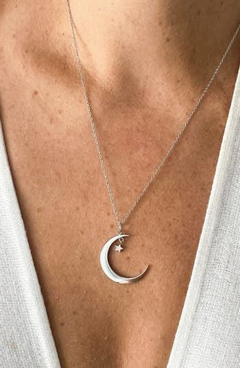 Adornia Hanging Moon & Star Silver Necklace | Nordstromrack Moon Phase Necklace, Silver Moon Jewelry, Moon Locket, Silver Moon Necklace, Moon Star Pendant, Crescent Moon Necklace Silver, Moon Necklace Silver, Star And Moon Necklace, Star Silver