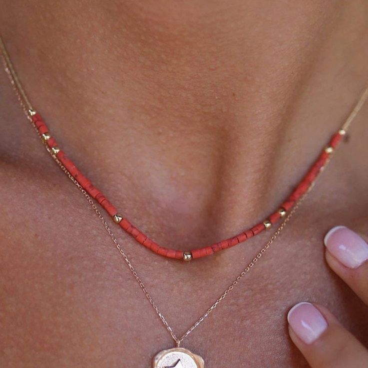 "\"Natural CORAL Necklace, 14K Solid GOLD, Real Coral Jewel, Elegant and Natural Design, Customized Chain and Lock | Gift for Her\" Around a billion years ago, it was formed by evolution under the ocean floor and exposed during continental shifts. The coral stone of Shells reef is known for its exotic and distinctive fossil texture. This highly durable natural stone is a visual and tactile reminder of earth history. Coral is associated with the planet Mars in Vedic astrology. It can be linked to Beaded 14k Gold Jewelry Gift, Beaded 14k Gold Jewelry As Gift, 14k Gold Beaded Jewelry Gift, 14k Gold Beaded Jewelry For Gifts, Rose Gold Polished Beads Jewelry As Gift, Rose Gold Polished Beads Jewelry For Gifts, Rose Gold Jewelry With Polished Beads For Gift, Elegant Red Jewelry For Personalized Gift, Red Jewelry With Round Letter Beads