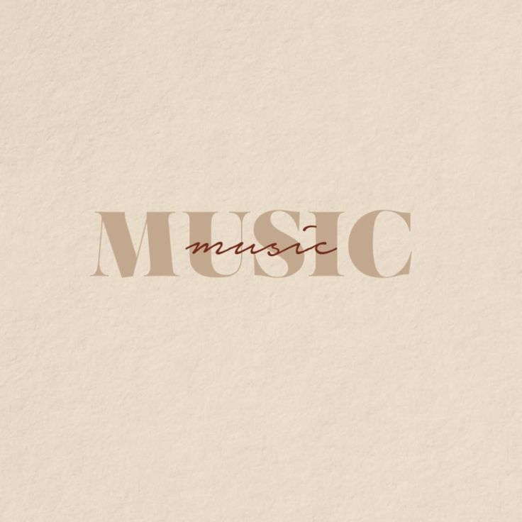 the word music written in brown ink