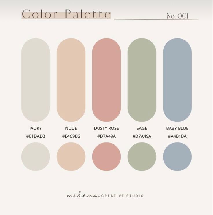 the new color palette is shown in different shades