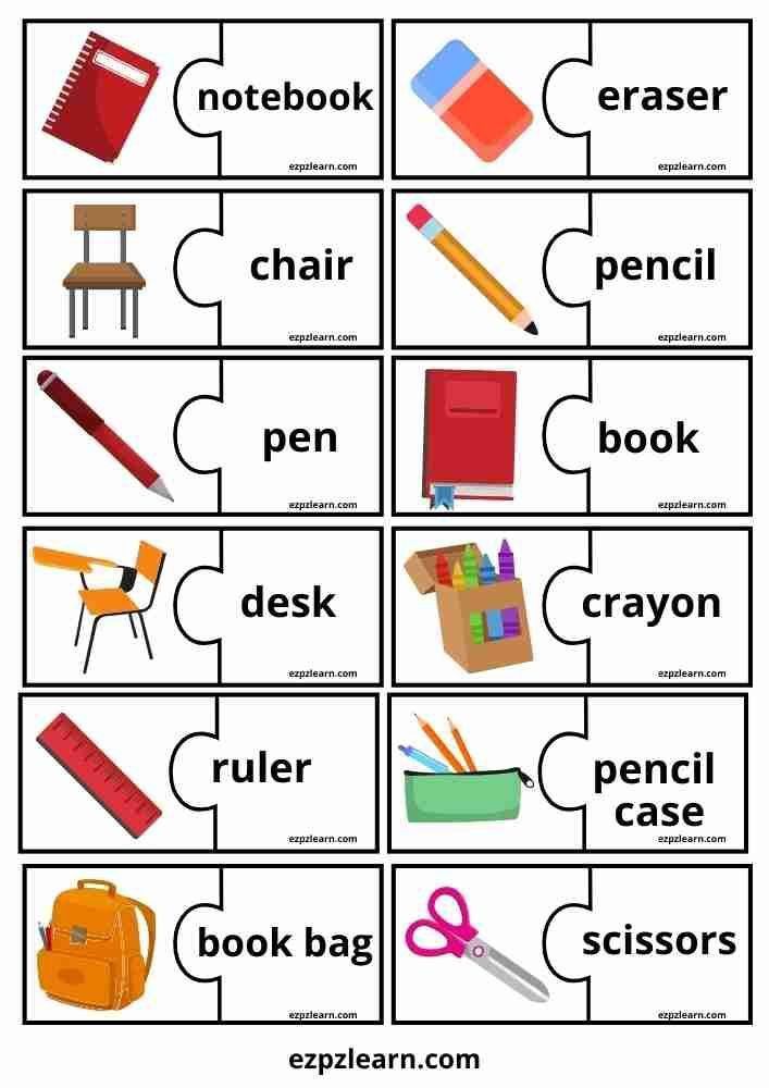 the words in this worksheet are used to describe objects