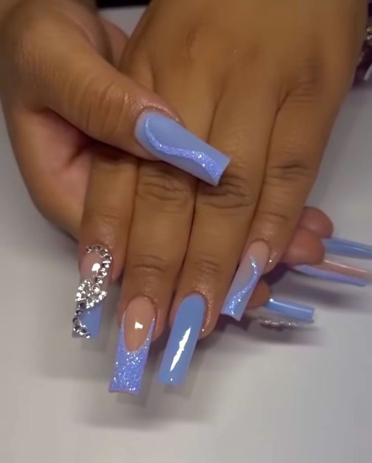 Navy Blue Nails, Nails Blue, Birthday Nails, Dream Nails, Fire Nails, Girl Life Hacks, Best Acrylic Nails, Square Nails, Girls Life