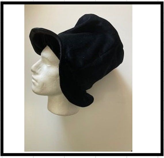 Mr Tall Gothic Hat  To find your head size, wrap the tape measure, starting  from the back of your head, to the fullest part of your forehead.  Sizing Size Large  fit head size   62cm - 63cm  24." to 25"    Details - Bucket hat Colour -  Jet  Black  Fabric - Cotton Velvet  Polyester Lining. Clean with a damp cloth, can also be steamed clean . Velvet Hat, Costume Hats, Cotton Velvet, Tape Measure, Black Fabric, Costume Accessories, Black Velvet, Headpiece, Bathing Beauties