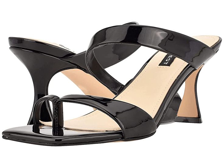 Nine West Padma 3 - Women's Shoes : Black Patent : Nine West Padma 3. Faux patent leather upper. Man-made lining, insole, and sole. Imported. Weight of footwear is based on a single item, not a pair. Modern Sandals With Wrapped Heel For Night Out, Trendy Evening Sandals With Sculpted Heel, Modern Sandals With Heel Strap For Night Out, Trendy Formal Strappy Sandals, Sleek Sandals With Single Toe Strap And Reinforced Heel, Sleek Sandals With Reinforced Heel And Single Toe Strap, Sleek Summer Heels With Sculpted Heel, Trendy Sandals With Sculpted Heel And Single Toe Strap, Trendy Formal Sandals With Sculpted Heel