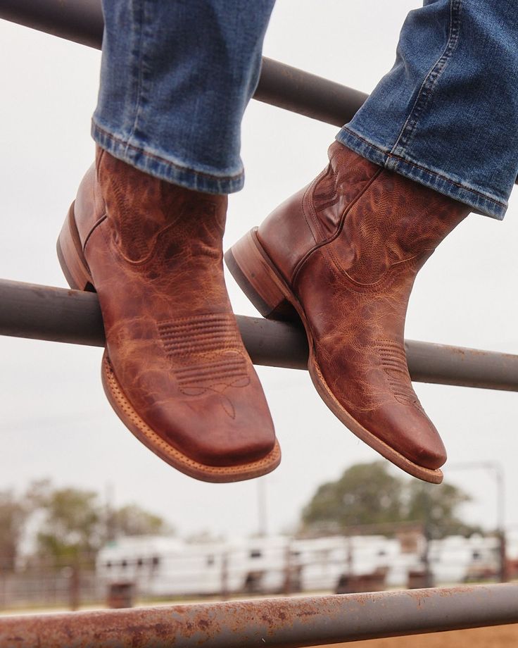 Men's Broad Square Toe Boots | The Doc - Scotch | Tecovas Tecovas Boots, Doc Boots, Caiman Boots, Ranch Boots, Square Toe Cowboy Boots, Cowboy Boots Square Toe, Ostrich Boots, Roper Boots, Boots Square Toe