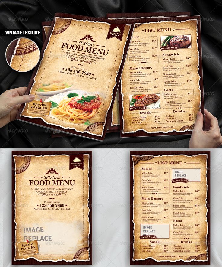 a restaurant menu mockup with hand holding it