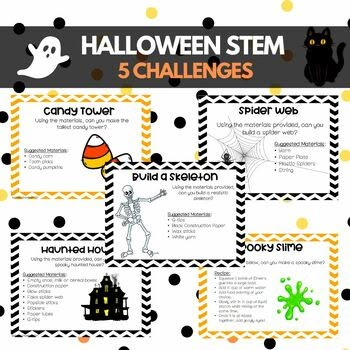 October Halloween fall STEM Activities - 5 Activities and Student Journals Halloween Activity 3rd Grade, Stem Activities Halloween, Halloween For Students, Halloween Theme Team Building, Halloween Themed Stem Activities, Fifth Grade Halloween Activities, Steam Halloween Activities For Kids, Halloween Party 3rd Grade, 4th Grade Fall Activities