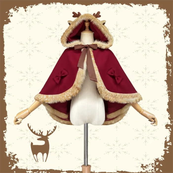 Cartoon Antler Plush Hooded Cloak Lolita Coat Stay cozy and stylish with our elegant Cartoon Antler Plush Hooded Cloak Lolita Coat. Made with plush material, this cloak features adorable cartoon antler accents and a hood for added warmth. Perfect for any occasion, this coat will bring out your inner lolita and turn heads wherever you go. Size Info. One Size: Length 42/60 cm All measurements are approximate and can vary slightly. Please check size info. before order. Cloak Coat, Anime Lingerie, Adorable Cartoon, Hooded Cloak, Kawaii Dress, Winter Color, Fairy Princesses, Red One, Princess Style