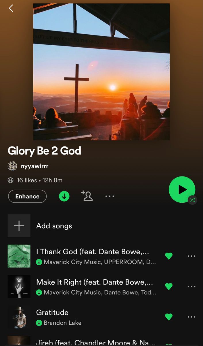 an iphone screen showing the music player for glory be 2 god, and other things on it