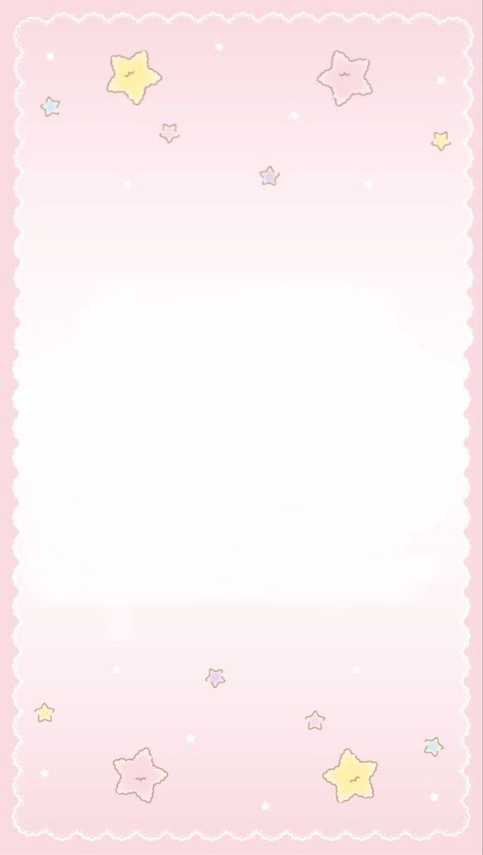 a pink background with stars and scalloped edges on the bottom right hand corner