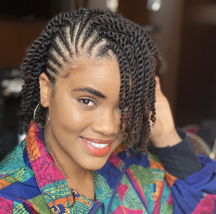 Nature Twist Hairstyles, Singlesese Twist, Series Hairstyles For Black Woman, Black Protective Hairstyles Braids Short, Twist And Cornrow Hairstyles, Twisting Hairstyles For Natural Hair, Twist Hairstyles With Natural Hair, Twist Out On Natural Hair Short, Hairstyles Twist Natural Hair