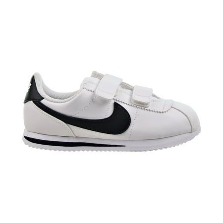 Preschool Nike Cortez Basic SL White/Black Size: 2.5.  Gender: male.  Age Group: kids. Nike Scratch-resistant Synthetic Sneakers, Retro Low-top Sneakers, White Non-slip Leather Sneakers, Classic Nike Synthetic Skate Shoes, Nike Sneakers With Rubber Sole For School, Synthetic Sneakers With Soft Sole For Streetwear, Soft Sole Synthetic Sneakers For Streetwear, Streetwear Sneakers With Soft Synthetic Sole, Leather Sneakers For School With Round Toe