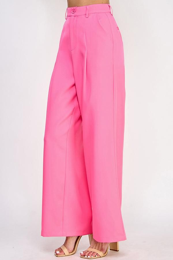 high waist wide leg pants Brand: Milk & Honey Style: 34341P Fabric: Details: Trendy Wide Leg Summer Dress Pants, Summer Trendy Wide Leg Dress Pants, Trendy Wide Leg Dress Pants For Summer, Chic High-waisted Culottes, Chic Wide Leg Trousers, Spring Wide Leg Pants With Elastic Waistband, Spring High Waist Wide Leg Pants, Chic Wide-leg Pants, Trendy High Waist Wide Leg Pants For Spring