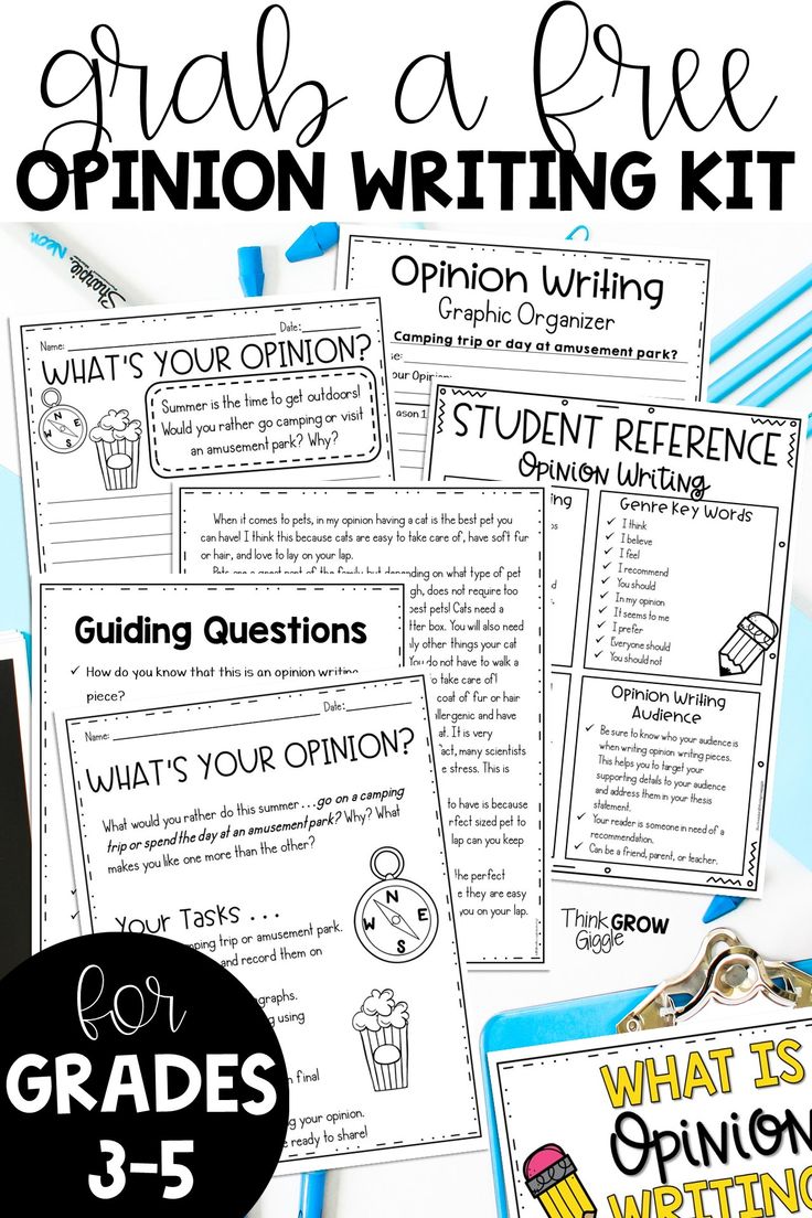 an opinion writing kit with the words opinion written on it and other information about opinion writing