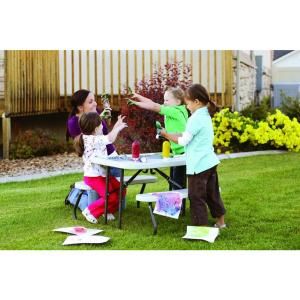 Lifetime, 35-1/2 in. x 32-1/2 in. Kid's Picnic Table with Benches, 280094 at The Home Depot - Mobile Toddler Picnic, Camping Picnic Table, Portable Picnic Table, Beer Table, Kids Picnic Table, Outdoor Barbeque, Kids Picnic, Folding Picnic Table, Table And Bench Set