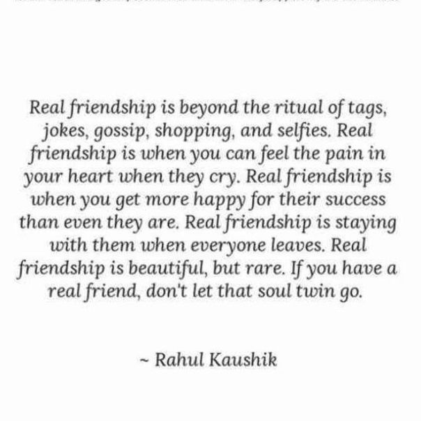 an image of a quote with the caption real friends is beyond the ritual of tags jokes, gossip, shopping and selfies