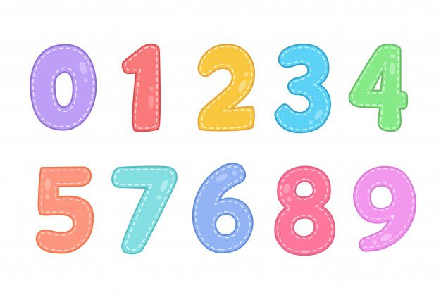 the numbers are drawn in different colors