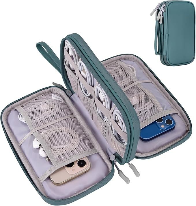 an open case with earbuds and headphones in it on a white background